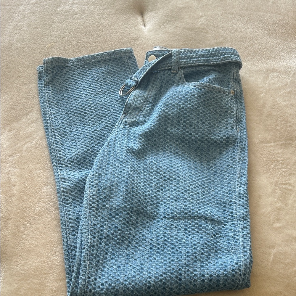 Women’s Blue Textured Pants